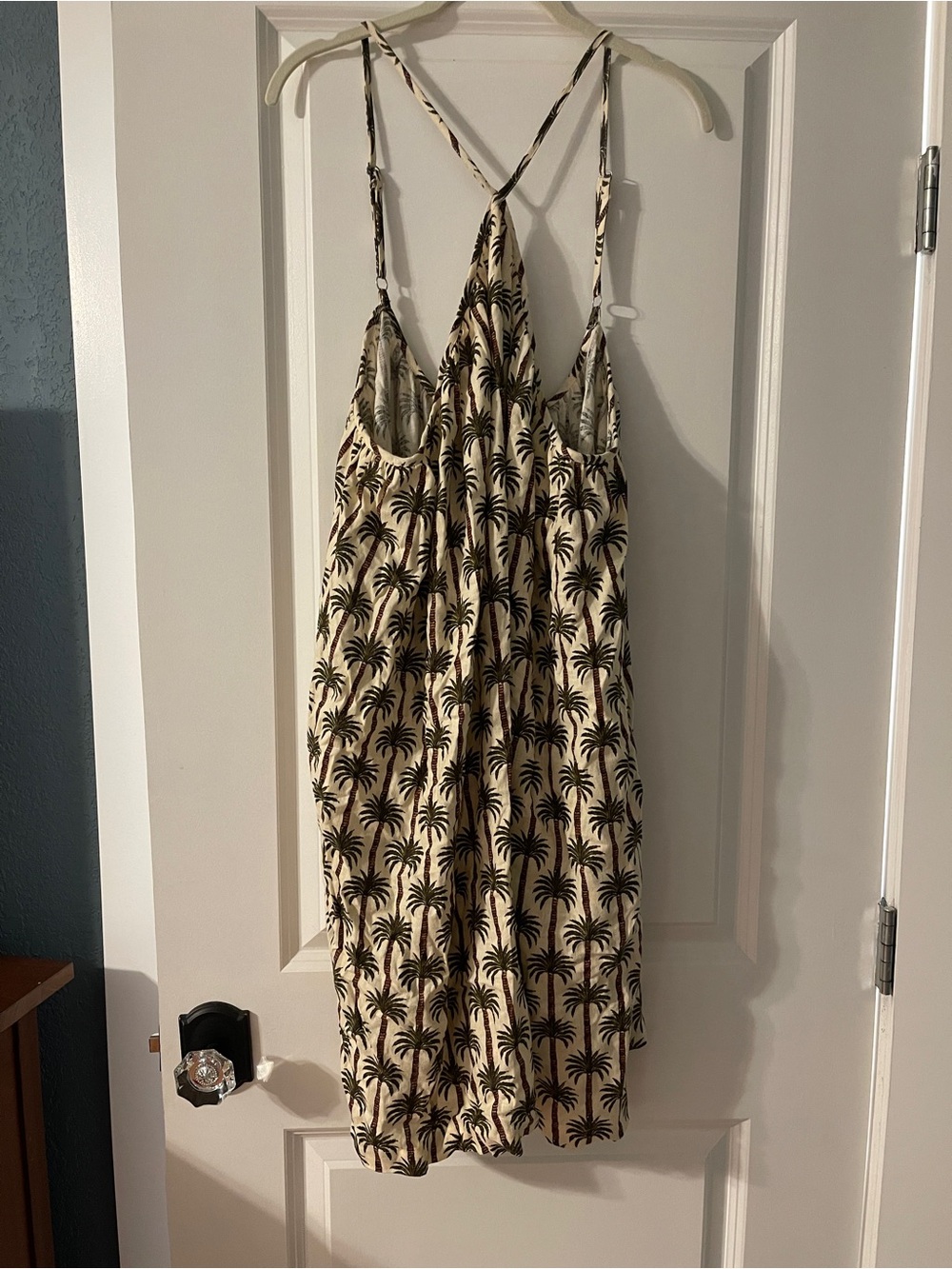 Agua Bendita Cream and Palm-Print Midi Sundress or Cover Up
